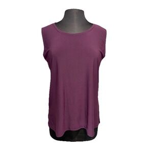 NWT Sea & Anchor Sleeveless Tank Top Plum Purple Stretch Size Small Made in USA